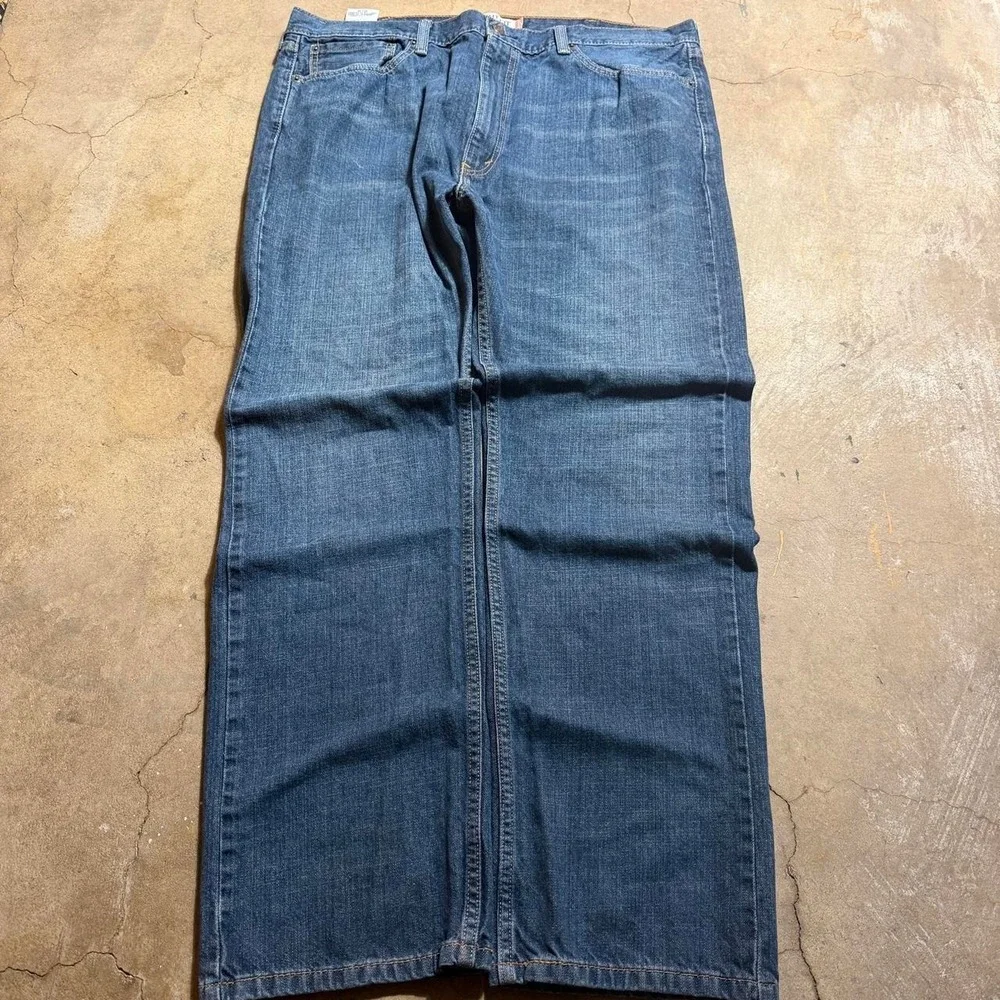 Levis 505 Straight Fit Blue Denim Jeans Mens 40x32 Baggy Straight Leg